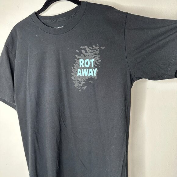 NWOT Jesse Jo Stark Black Short Sleeve Rot Away Wish I Was Dead Graphic Tee L - Picture 6 of 11